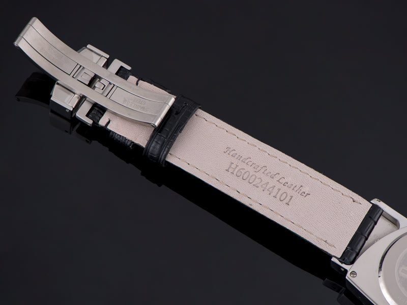 Original Hamilton Marked Black Leather Strap with Hamilton Marked Steel Deployant Buckle Back