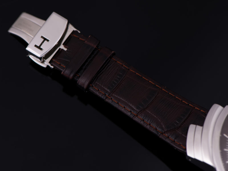 Original Hamilton marked Leather Watch Strap and Hamilton marked Steel Deployment Clasp
