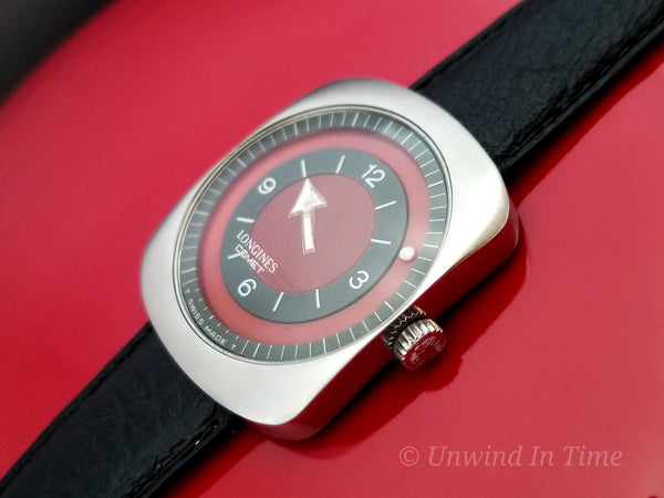 Longines Comet "Mystery Dial" Watch Maroon Dial Vintage Watch