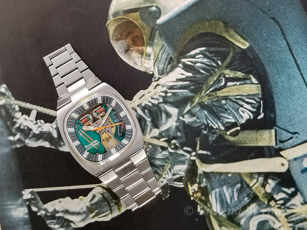 Bulova Accutron Spaceview Steel Double Cushion "T" Watch With Original Bracelet