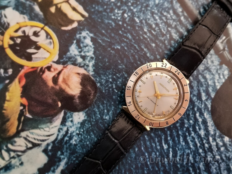 Bulova Accutron Astronaut 14K Bezel Vintage Watch