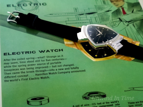 Hamilton Electric 14K White Gold Ventura Original Black Dial