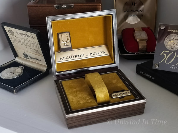 Bulova Accutron Wood Grain Vintage Watch Box