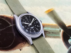 Hamilton Avirex Branded 9219 Hacking Khaki Field Vintage Watch 