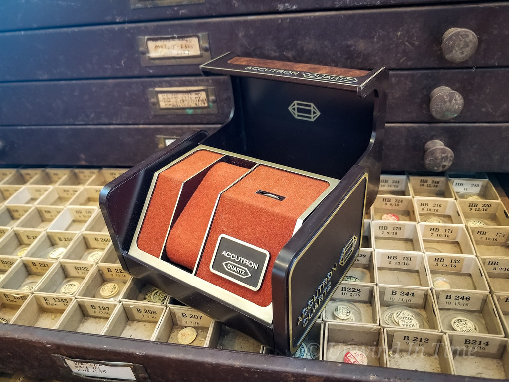 Bulova Accutron Wood Grain Vintage Watch Box
