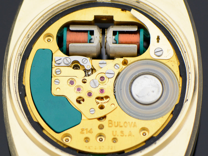 Bulova Accutron Spaceview Gold Tone Double Cushion "T" Vintage Watch Movement