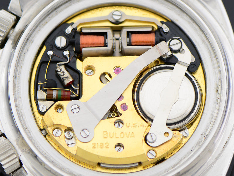 Bulova Accutron Deep Sea 666 Diver Yellow/White Bezel Ring Vintage Watch Movement