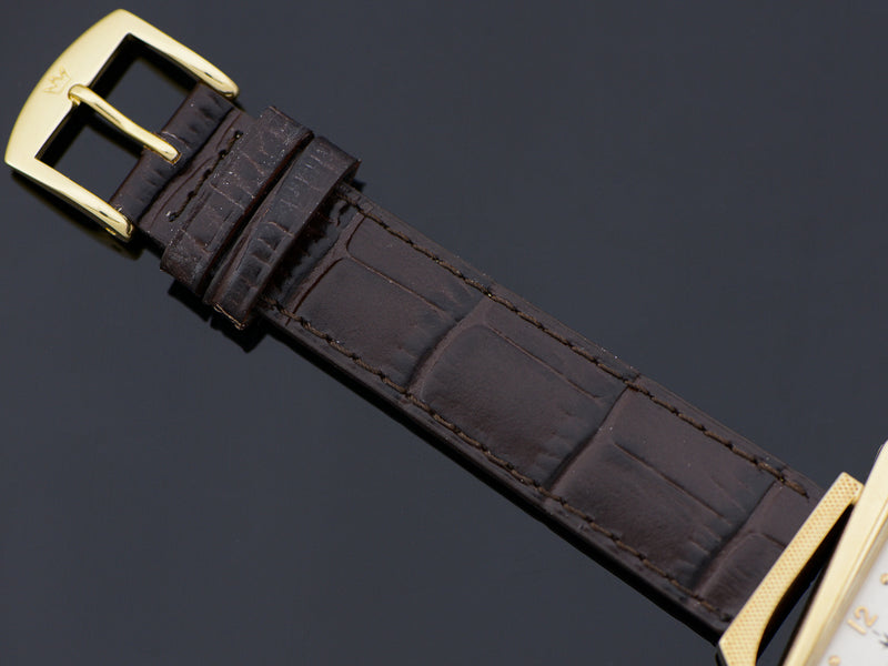 Brand New Genuine Leather Brown Alligator Grain Watch Band with matching Gold Tone Buckle