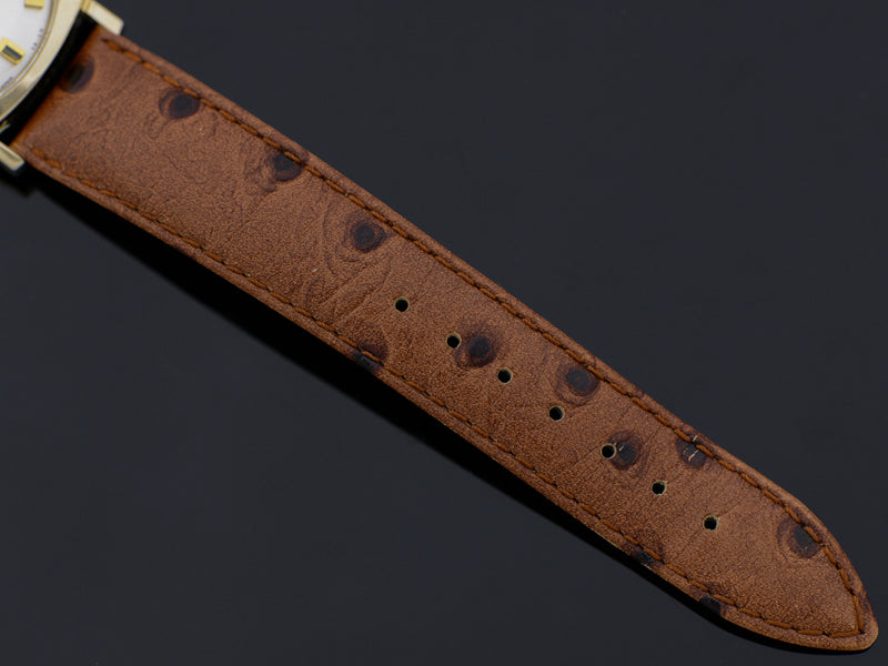 Brand new genuine leather Brown Ostrich Grain Watch Band