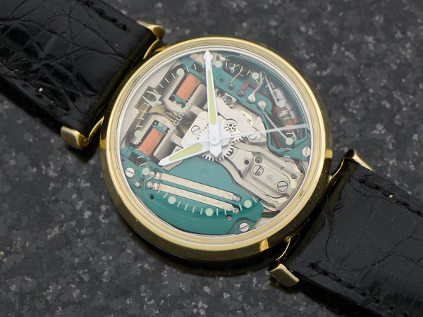 Bulova Accutron 14K Yellow Gold Floating Lugs Spaceview Watch