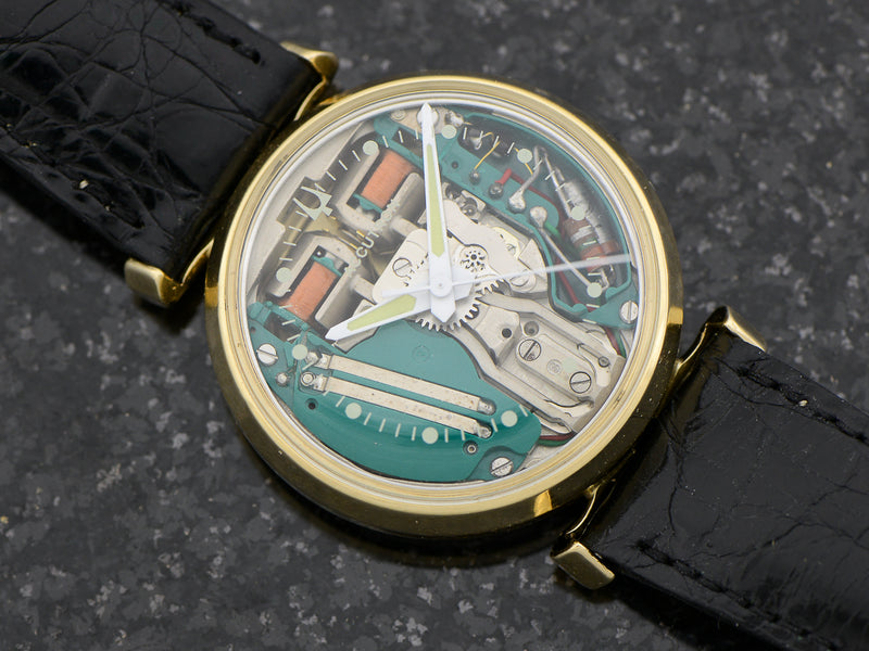 Bulova Accutron 14K Yellow Gold Floating Lugs Spaceview Watch