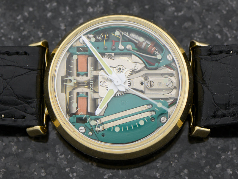 Bulova Accutron 14K Yellow Gold Floating Lugs Spaceview Watch