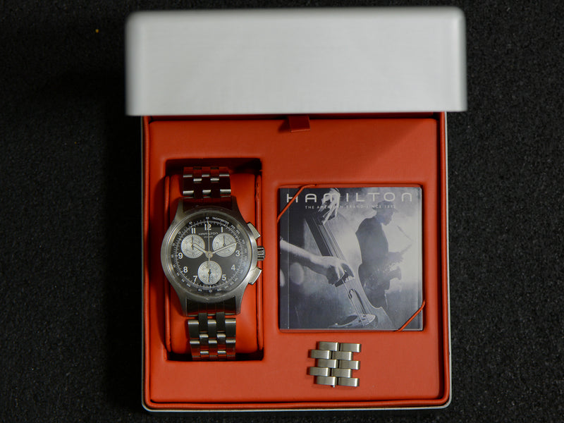 Hamilton Khaki Aviation Quartz Chronograph Watch With Box