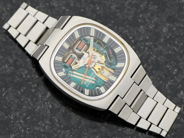 Bulova Accutron Spaceview Steel Double Cushion "T" Watch With Original Bracelet