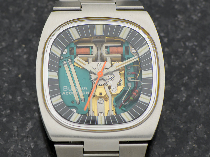 Bulova Accutron Spaceview Steel Double Cushion "T" Watch With Original Bracelet