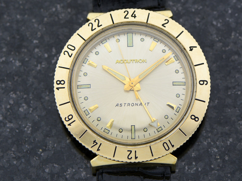 Bulova Accutron Astronaut 14K Bezel Vintage Watch