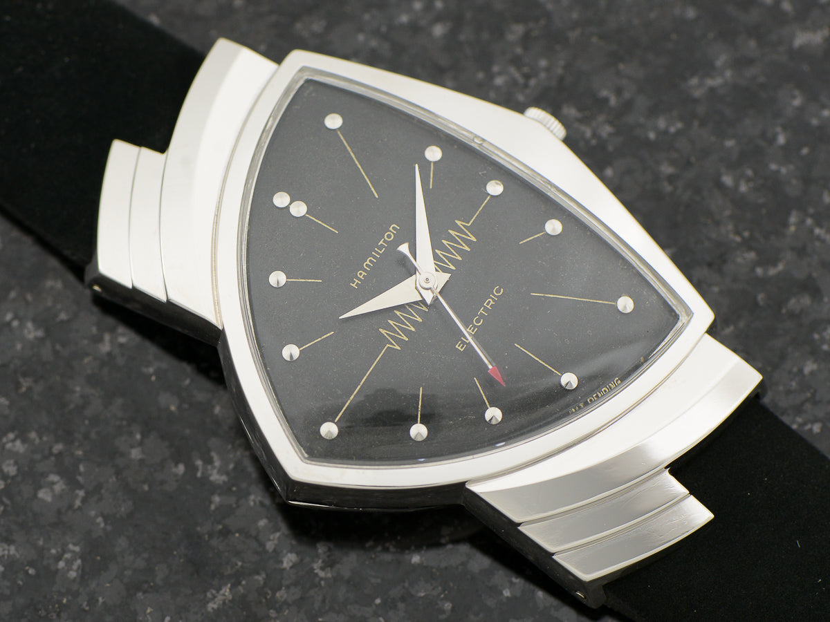 Hamilton Electric 14K White Gold Ventura Original Black Dial