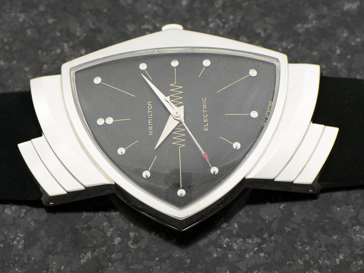 Hamilton Electric 14K White Gold Ventura Original Black Dial