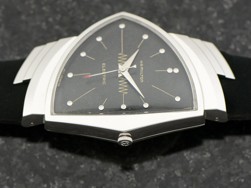 Hamilton Electric 14K White Gold Ventura Original Black Dial