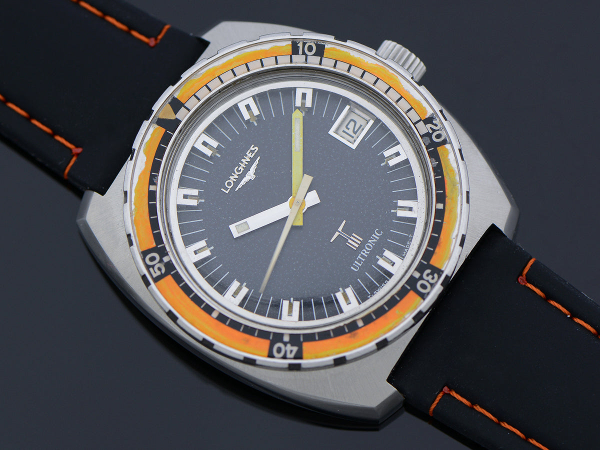 Longines Ultronic Dive Watch Orange Bezel Steel | Unwind In Time