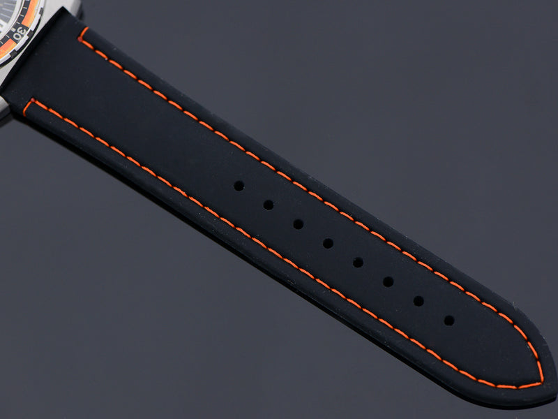 Brand New Silicone strap with Orange Stitching