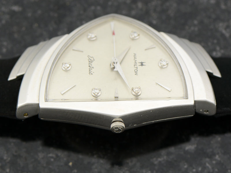 Hamilton Electric 14K White Gold Diamond Dial Ventura