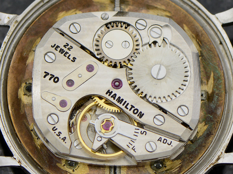 Hamilton 14K White Gold Diamond Dial Round Private Label