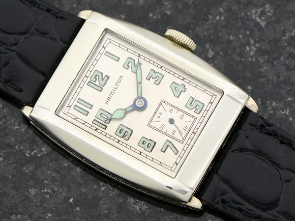 Hamilton Gladstone 14K White Gold Filled Watch