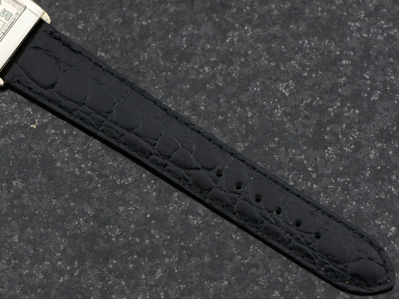 Brand New Genuine Leather Black Crocodile Grain Watch Band