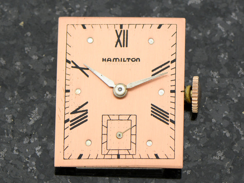Hamilton 14K Coral Gold Rodney Vintage Watch Dial
