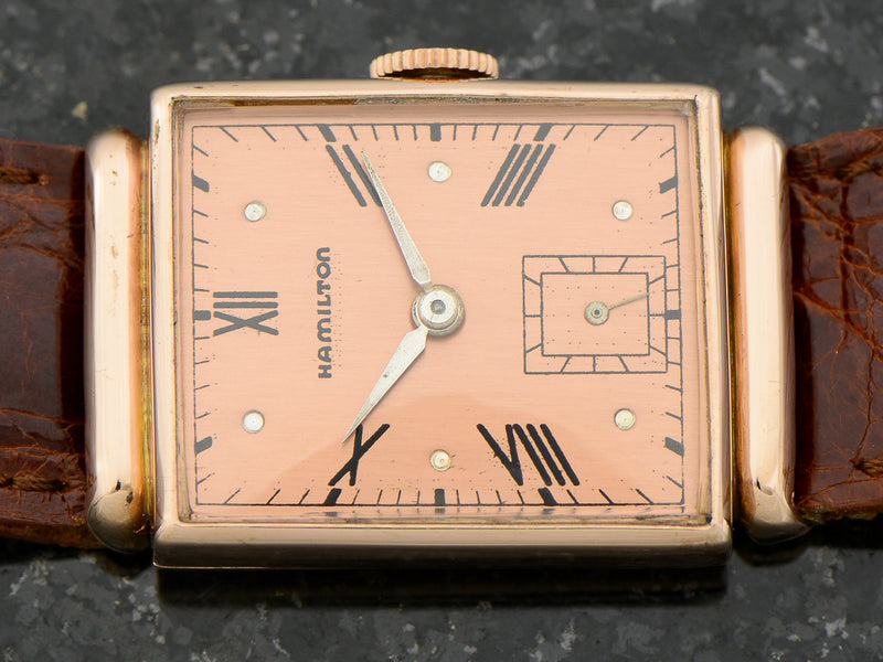 Hamilton 14K Coral Gold Rodney Vintage Watch