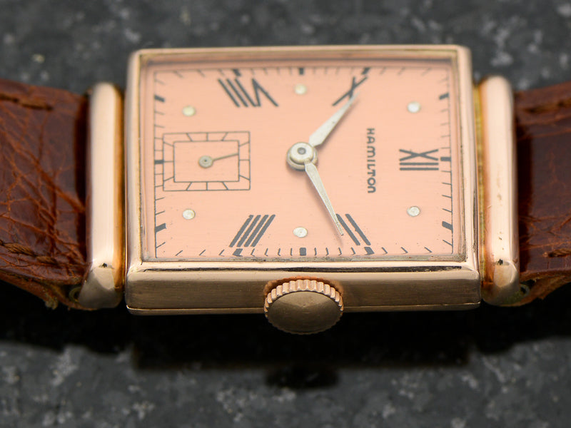 Hamilton 14K Coral Gold Rodney Vintage Watch