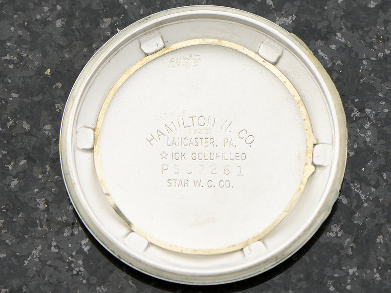 Hamilton Electric White GF Saturn Original Black Dial case back
