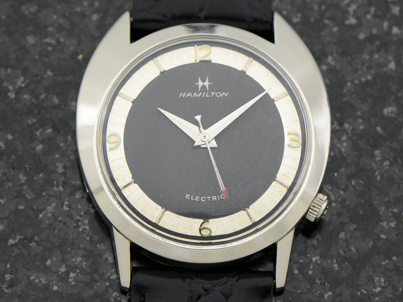 Hamilton Electric White GF Saturn Original Black Dial Watch