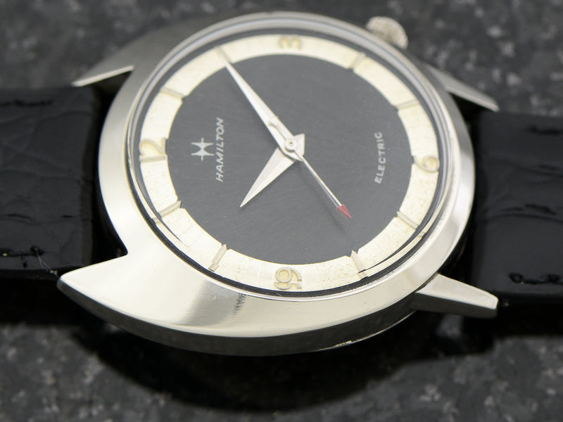 Hamilton Electric White GF Saturn Original Black Dial Watch