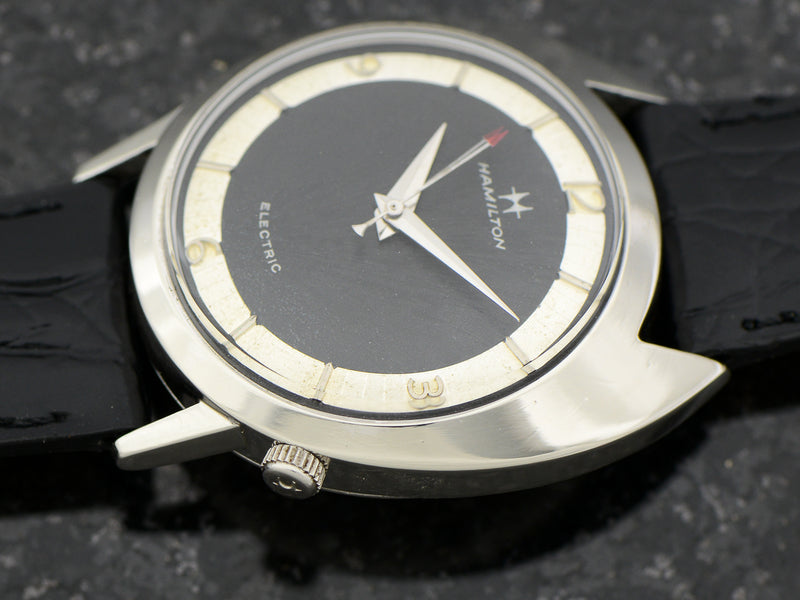 Hamilton Electric White GF Saturn Original Black Dial Watch