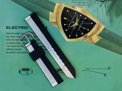 Ventura Custom Made Leather Watch Strap 18mm Black/Silver