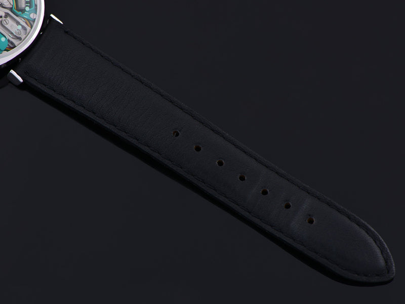 Vintage Accutron marked Black Leather Watch Strap