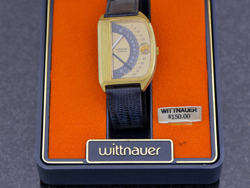 Wittnauer Futurama Gold Dial Watch With Box Unwind In Time