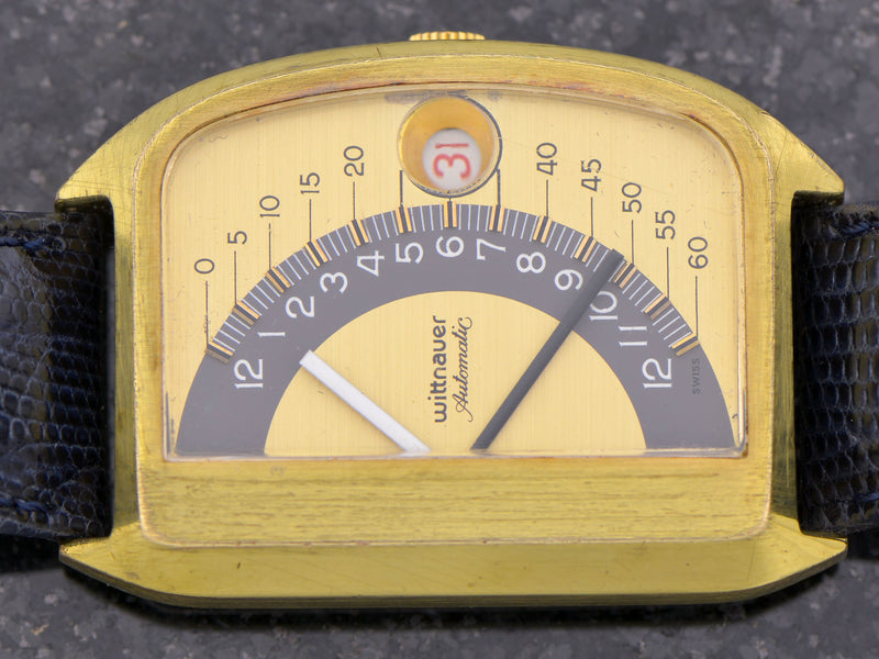 Wittnauer Futurama Gold Dial Watch With Box