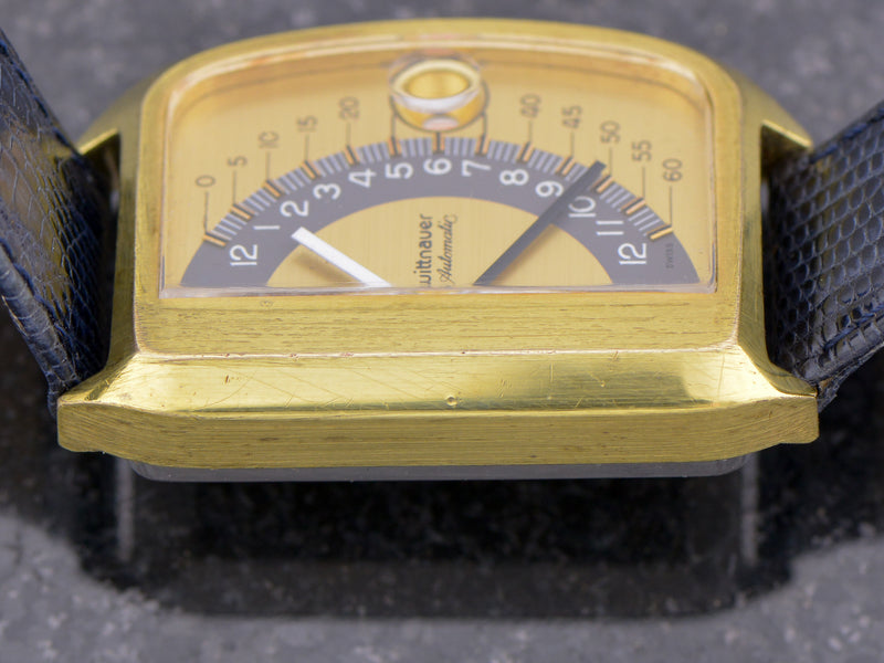 Wittnauer Futurama Gold Dial Watch With Box
