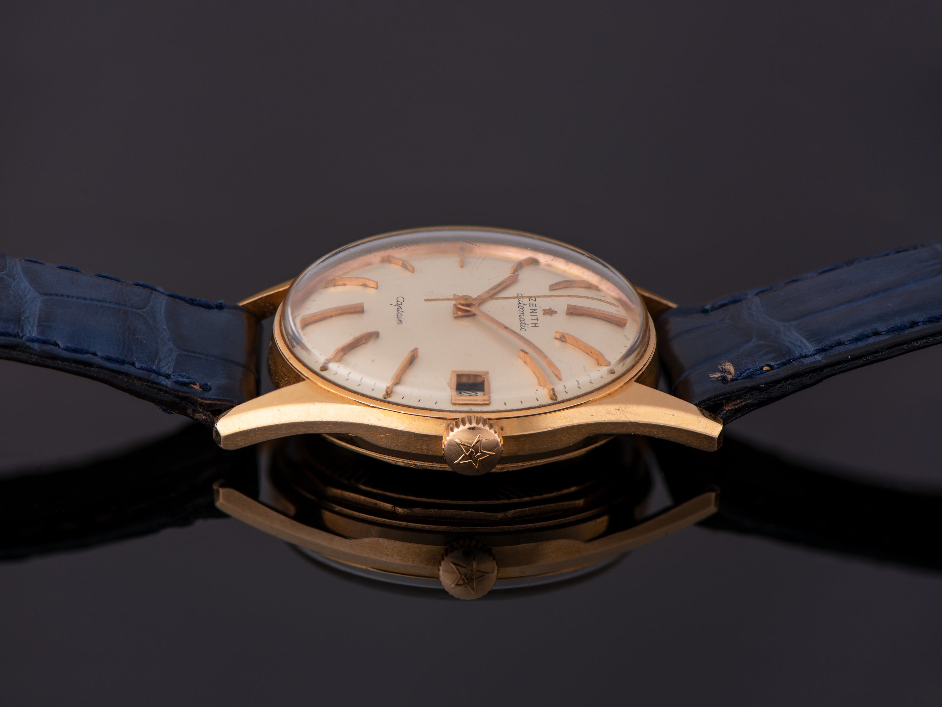 Zenith Captain 18K Rose Gold Automatic Watch Unwind In Time