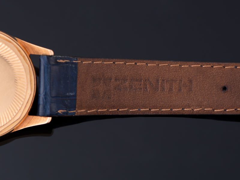 Zenith marked Genuine Crocodile Blue Strap