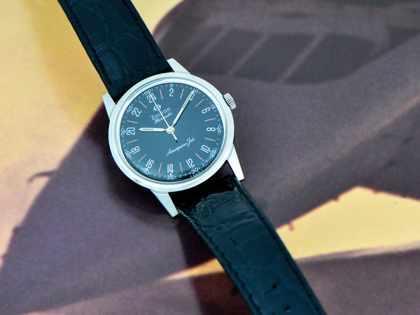 Zodiac Hermetic Aerospace Jet 24 Hour Pilots Watch | Vintage