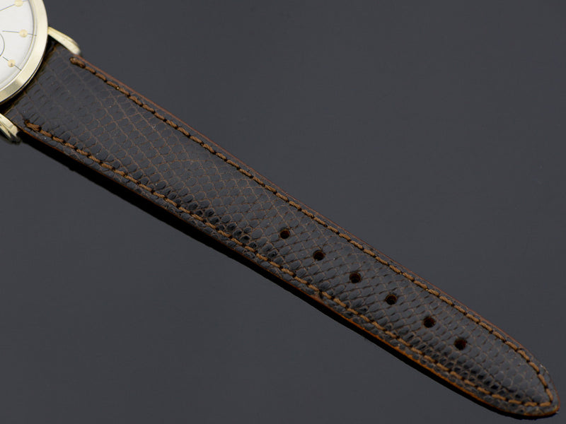 New Old Stock Genuine Lizard Brown Band with gold tone buckle