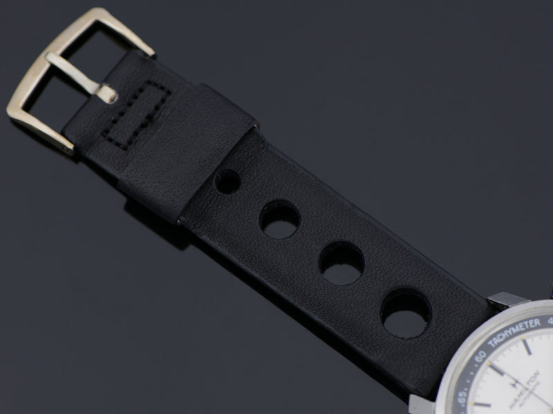 Brand New Old Stock Genuine Leather Hamilton marked Rally Strap with Stainless Steel Buckle