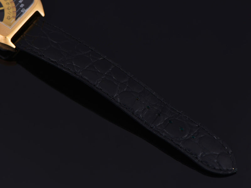 new genuine Leather Crocodile Grain Black watch band